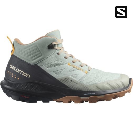 Botas Caminhada Salomon Outpulse Mid GTX Feminino Menta Pretas | PT U24086